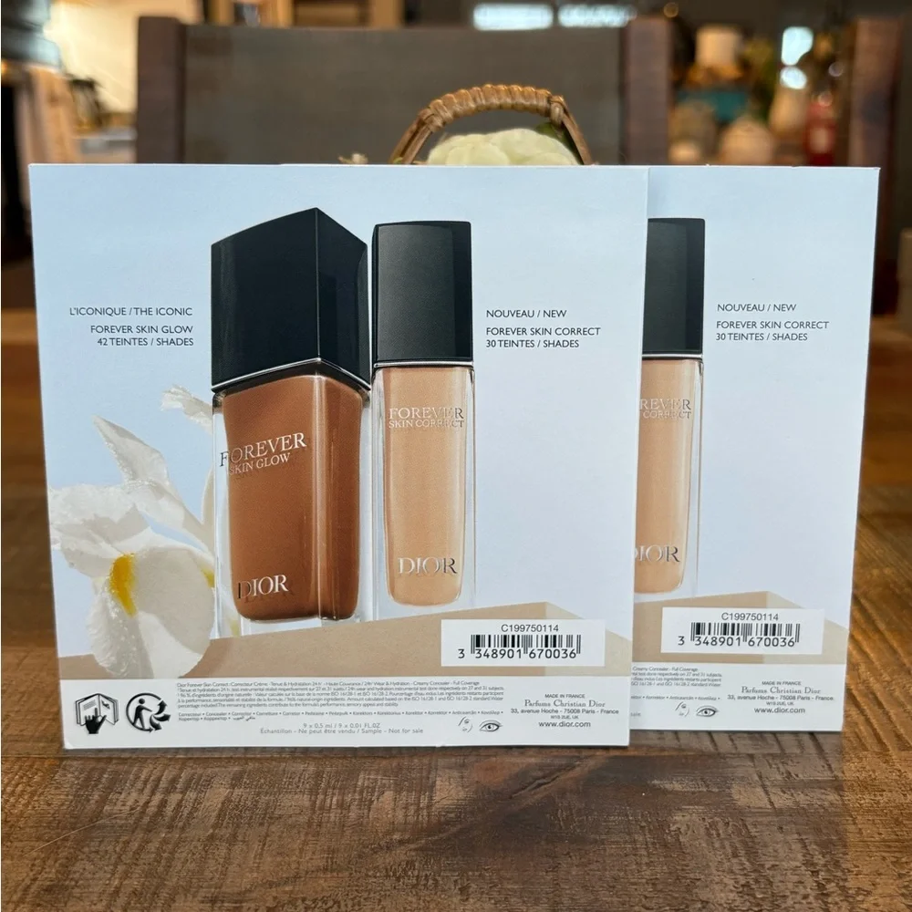 NEW Dior Forever SKIN GLOW FOUNDATION 9-Shade Sampler Card DUO! - Picture 4 of 4